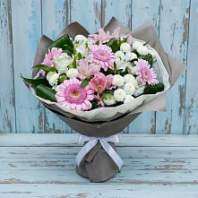 Букет цветов из:  Герберы, Альстромерии и Хризантемы в Городище Пензенской области
