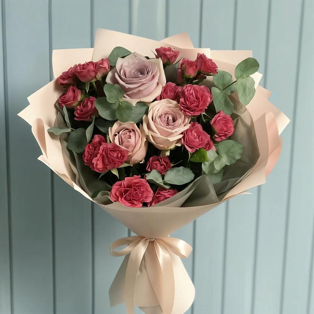 Букет цветов из: Гвоздики и Розы в Городище Пензенской области