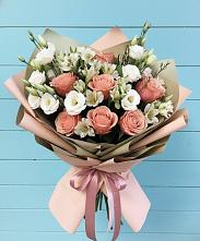 Букет цветов из:  Розы, Альстромерии и Лизиантусы #REPLACE_PRED# Городище Пензенской области
