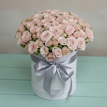 Цветочная композиция из Розы в шляпной коробке #REPLACE_PRED# Городище Пензенской области