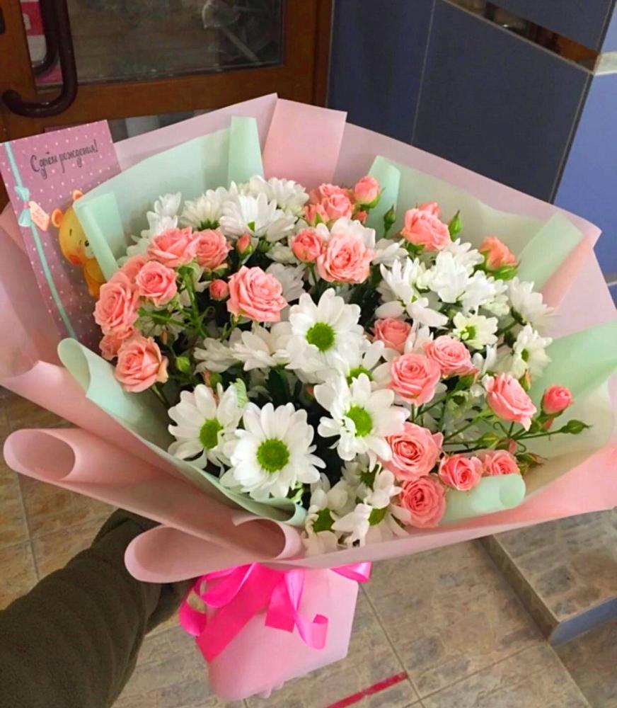 Букет цветов из: Розы и Хризантемы в Городище Пензенской области