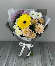Букет цветов из:  Розы, Герберы и Хризантемы в Городище Пензенской области