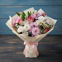 Букет цветов из:  Хризантемы, Альстромерии и Розы в Городище Пензенской области