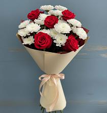 Букет цветов из:  Розы и Хризантемы в Городище Пензенской области