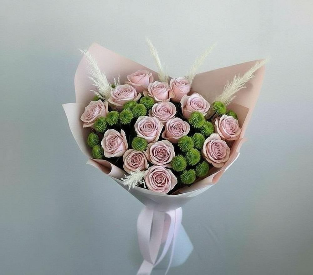 Букет цветов из: Розы и Хризантемы в Городище Пензенской области