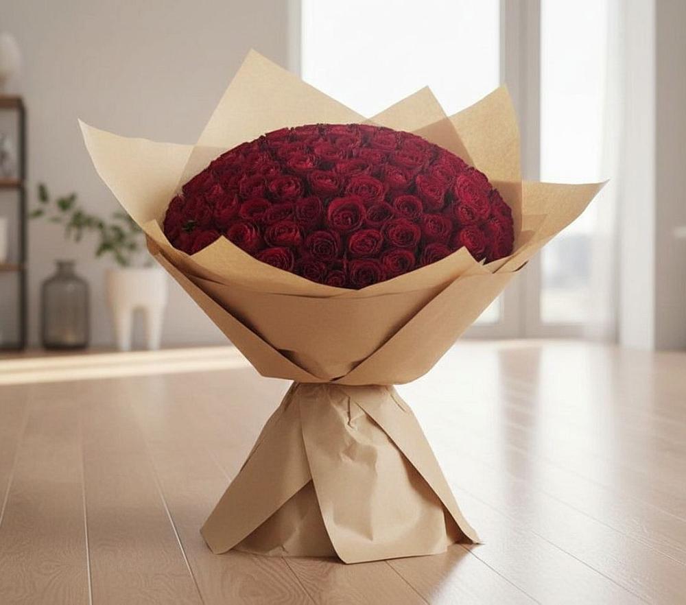 Букет 101 Красная роза в Городище Пензенской области