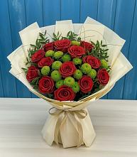 Букет цветов из:  Розы и Хризантемы в Городище Пензенской области