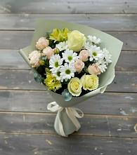 Букет цветов из:  Альстромерии, Розы и Хризантемы в Городище Пензенской области