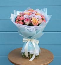 Букет цветов из:  Хризантемы и Розы в Городище Пензенской области