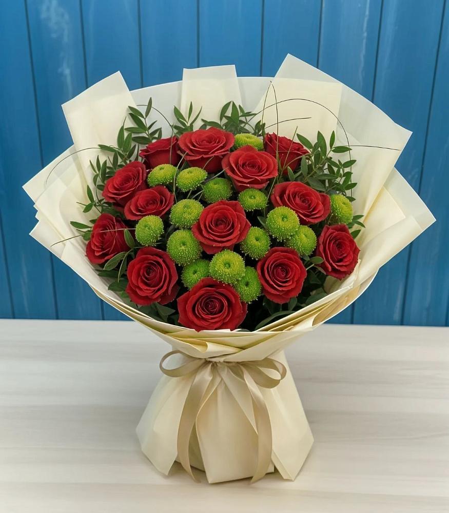 Букет цветов из: Розы и Хризантемы в Городище Пензенской области